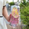 550 мл Пластиковая бутылка для воды Портативная бутылка для воды для спортзала и спорта Узор с бантом и сердечками Герметичный стакан для воды Маленькая ромашка Офисная бутылка