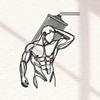A Muscle Man In Shower Minimalisty Metal Wall Art - Modern Home Decor for Bedroom, Living Room, or Bathroom. Waterproof, Rustproof Installation.