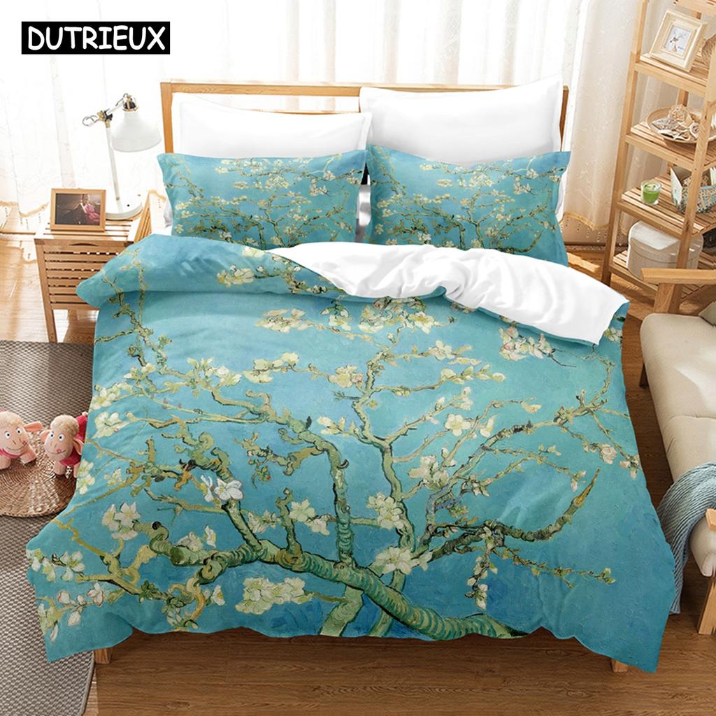 New 3D Plum Blossom Sakura Bedding Sets Duvet Cover With Pillowcase  Children  Twin Full Queen King Bedclothes