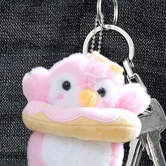 Doll Pendant Keychain Penguin Design Bright Colors Keyring Pendant Easy To Find Keys Fine Sewn Keychain Charm