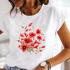 (Азиатский размер) Одежда Футболка с коротким рукавом с принтом Модная женская повседневная женская футболка Топ Женская женская милая цветочная тенденция 90-х Графические футболки