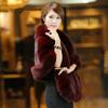 Make Imitation Leather Coat Women's Long Imitation Mink Hair New Imitation Fox Fur Collar Shawl