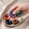 40mm Crystal Massage Stone Carved Groove Grooved Worry Stone  Stress Relief Meditation