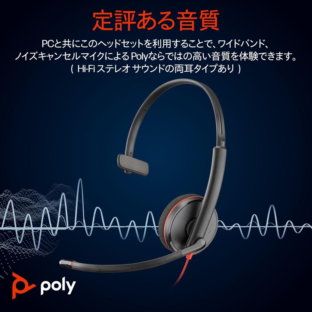 Poly Wired Headset Blackwire 3210 Noise Canceling with Microphone Lightweight Year Manufacturer Windows Mac Chrome Web Conference Earphones Microphone