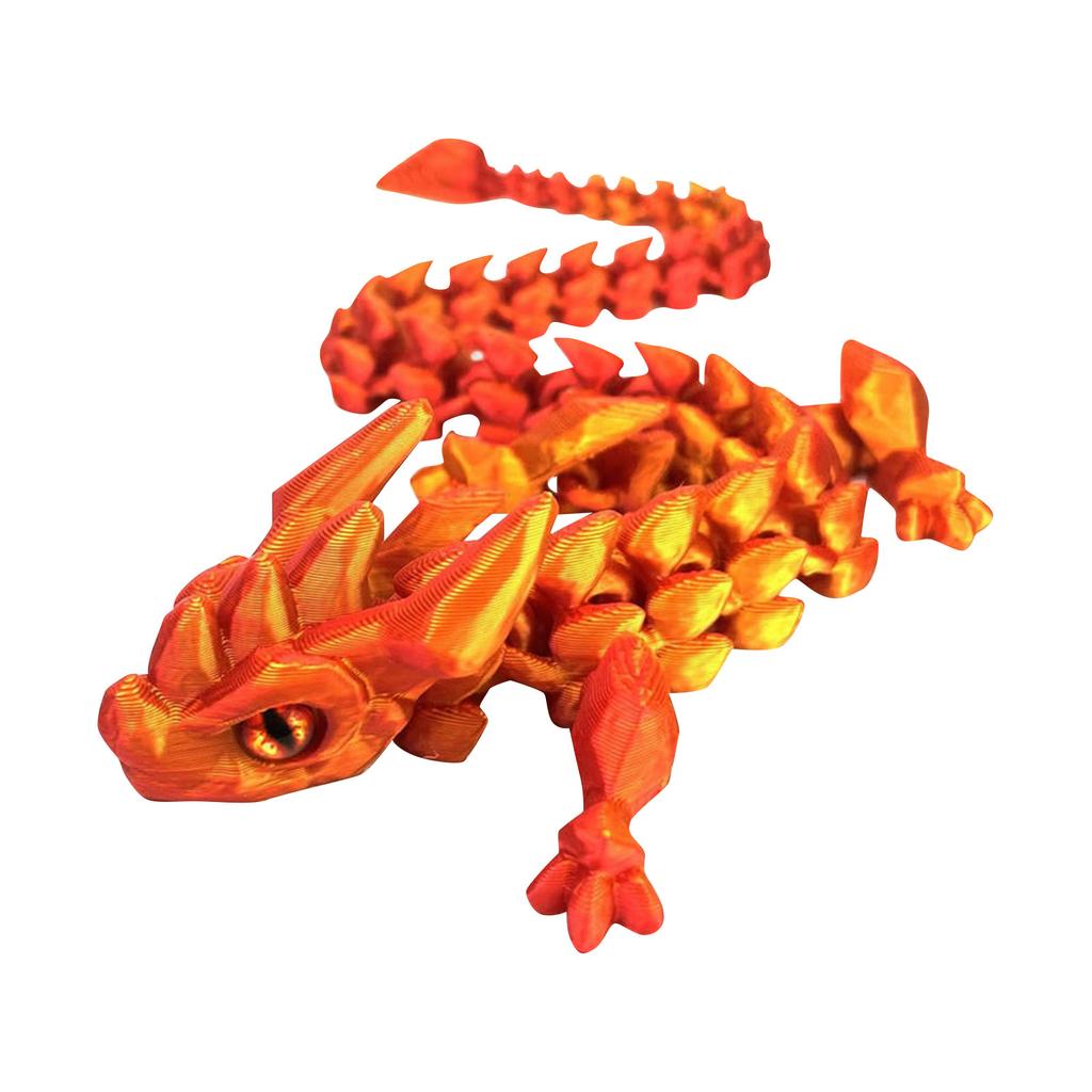 12 Inch Flexible 3D Printed Dragon With Eyes, Articulated 3D Printed Animals, 3D Printed Toys For Anxiety And ADHD Relief, Unique Home Decor