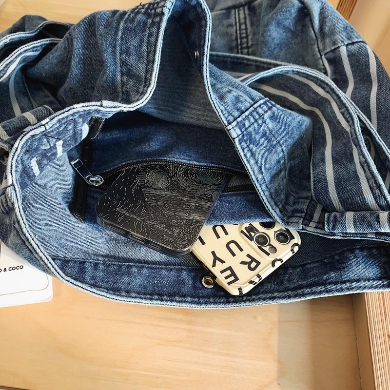 Denim Tote Bag Women's Large Capacity Shoulder Crossbody Bag