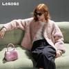 Женская куртка LAGOGO из искусственного меха норки с круглым вырезом
