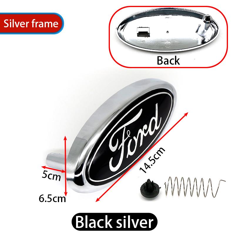 FIJV8 14.5x6.5cm 3D ABS Front Grille Trunk Badge Emblem Replacement For Ford Focus Mondeo Mustang Ranger Fiesta Kuga Tuning Accessory