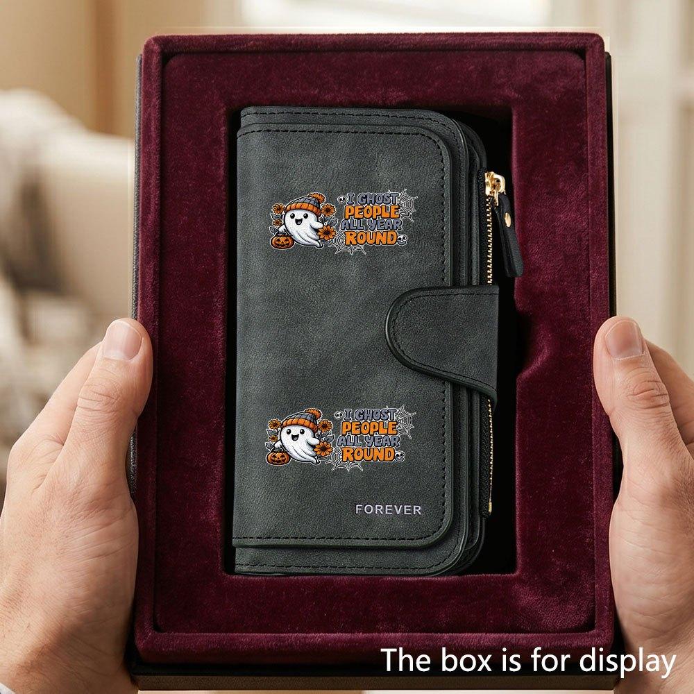 Halloween Cute Little Devil Men's Large Capacity Wallet with Business Card Slot and Cash Pocket, Suitable for Formal Occasions and Office Use, Ideal