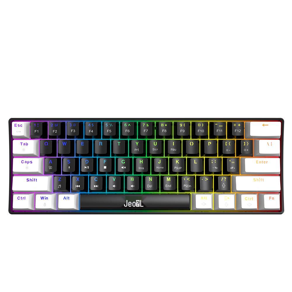 Компактная 61-клавишная механическая клавиатура с RGB-подсветкой: Портативный проводной мини-гарнитура для игр и офисного использования