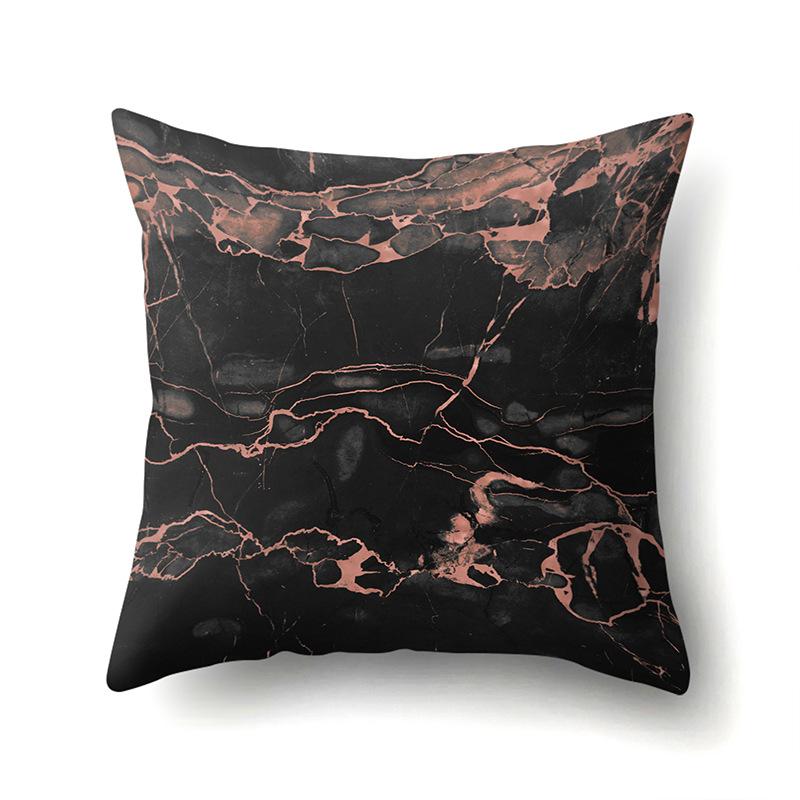 Nordic Ins Marble Polyester Pillowcase Car Decoration Home Printed Waist Cushion Pillowcase