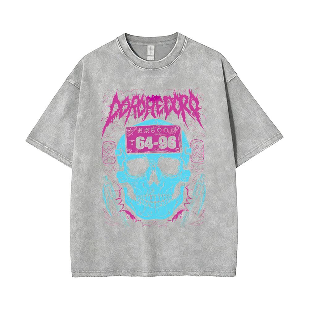 Japanese Anime Dorohedoro Kai Vintage Washed T-shirt 's Rock Gothic Horror T Shirt   Cool ga Oversized T-shirts