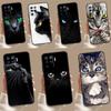 Черный кот Сверкающие глаза Для OPPO A9 A5 A53 2020 A52 A72 A96 A76 A16 A54 A74 A94 A58 A78 A98 A15 A79 A17 A57 A77 Чехол