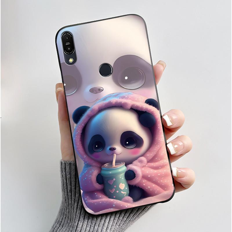 Чехол для Asus Zenfone Max Pro M1 ZB602KL ZB601KL X00TD / Max M1 ZB555KL X00PD, Чехол-Кролик Мультяшные Животные, Черный Мягкий Силиконовый Чехол