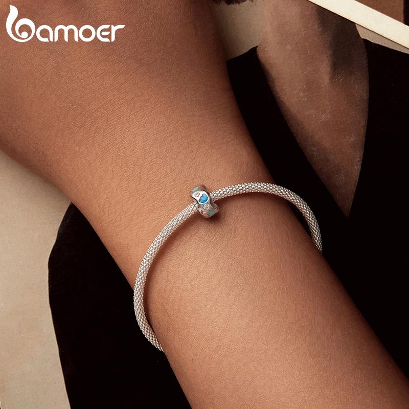 BAMOER 925 Стерлинговое Серебро Океанский Мир&Стоппер Шарм Звезда Сердце Снежинка Подвеска подходит для Оригинального Браслета DIY Шарм