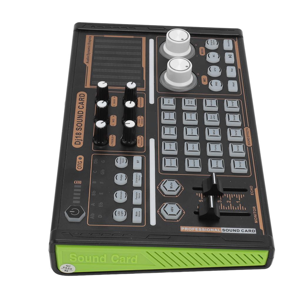 Звуковой микшер с несколькими звуковыми эффектами, шумоподавлением, красочными огнями, звуковой картой DJ18 Bluetooth Live Sound Card для