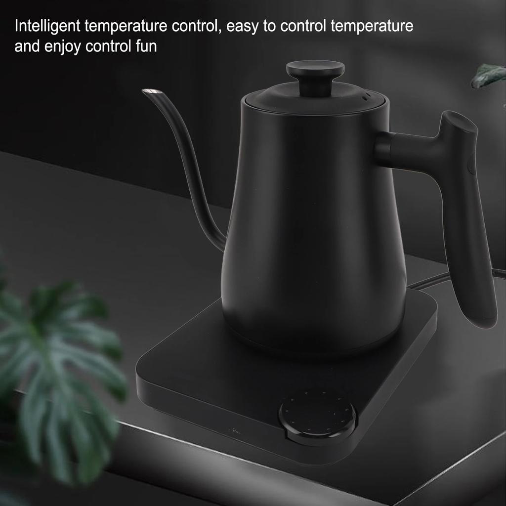 1L Electric Kettle 1200W Fast Boiling Stainless Steel Gooseneck for Pour over Smart Temperature Control for Coffee Brewing