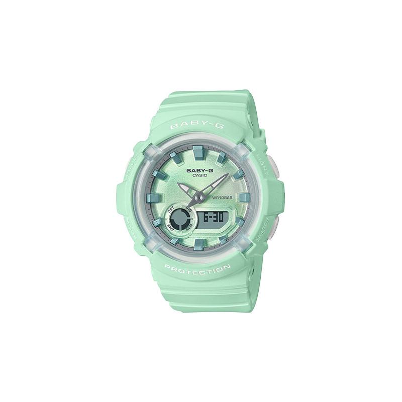 Casio BABY-G Спортивная серия Наружные виды спорта Классический тренд Кварцевый механизм Ремешок из смолы Японские и корейские часы Женские часы Зеленый циферблат BGA-280-3APR