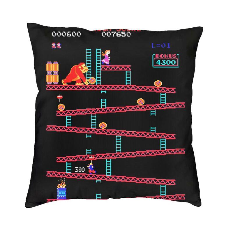 Цифровой чехол для подушки Donkey Kong 40x40 см, аркадная игра, коллаж, мягкая скандинавская наволочка для дивана, автомобиля, модная наволочка