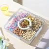 Tray Container with Lid Handle Portable Divided Snack Box Organizer 6 Compartments Clear Snack Tray