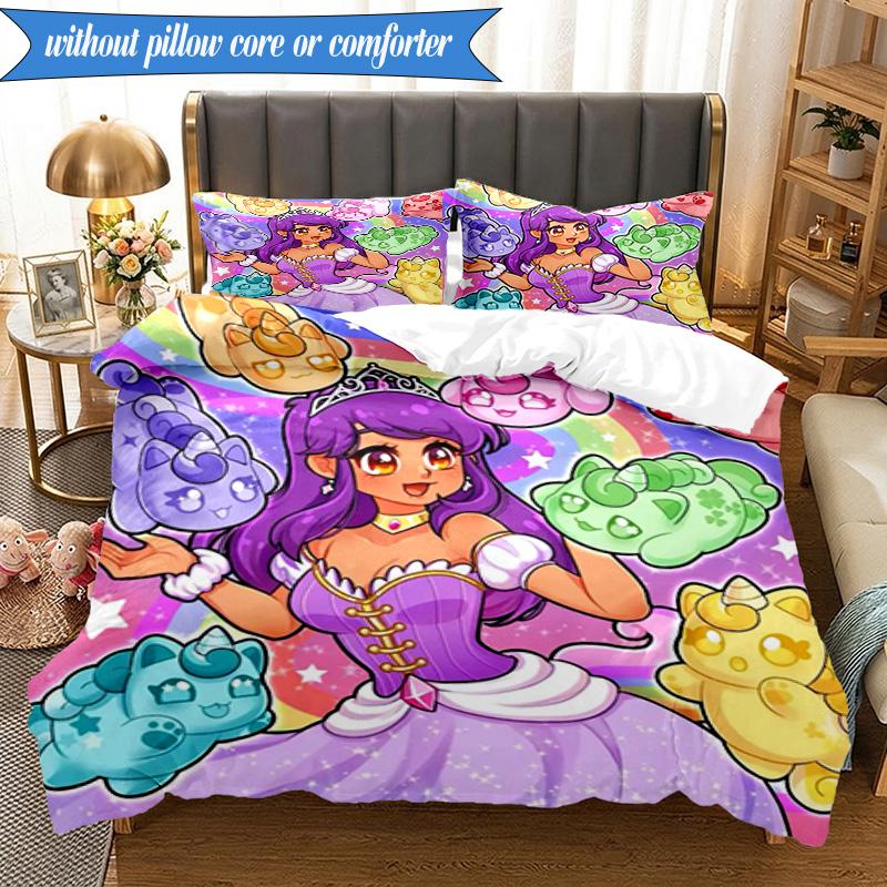 Purple Powerhouse 3pcs K-pop music group Bedding set,Ideal for Bedroom, Dormitory,Including Duvet Cover And 2pcs Pillowcases,Fan gifts