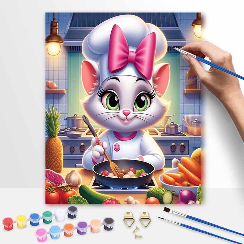 Disney Набор для рисования своими руками Кот Мари Шеф Классический стиль Домашний декор Поделка Идея для подарка Художественные принадлежности для рисования Холст Настенное искусство Декор для картины