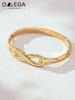 Stainless Steel Bracelet Bangles For Women 18k Gold Plated Waterproof No Tarnish Number 8 Pattern Openable Cuff Bracelets Bangle
