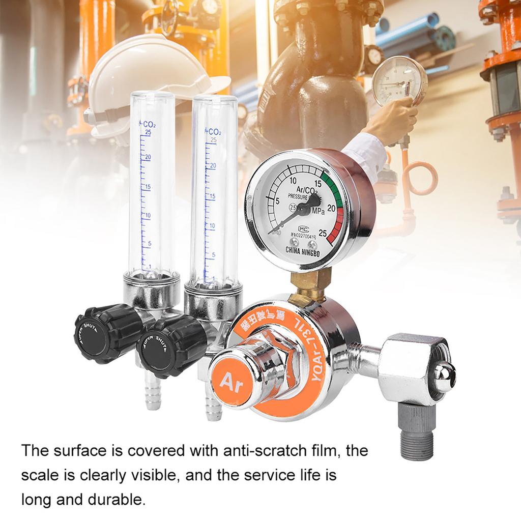 Argon Pressure Regulator Zinc Alloy Double Tube Female Thread G58in Welding Equipment