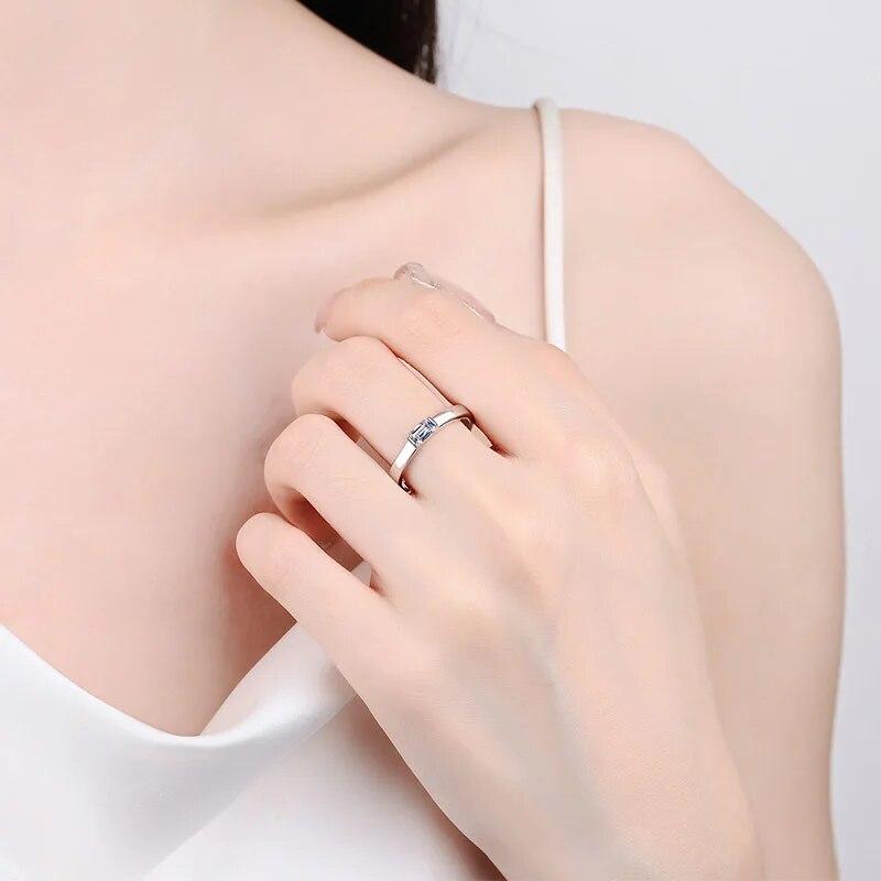 Сертифицированные кольца с муассанитом 0,5 карата из белого золота для женщин 3*5 мм изумрудной огранки с лабораторными бриллиантами, ювелирные изделия из серебра 925 пробы GRA