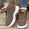 Оптовая продажа женской обуви больших размеров из хлопка с подкладкой для внешней торговли - Новый осенне-зимний стиль, женские хлопковые ботинки с подкладкой