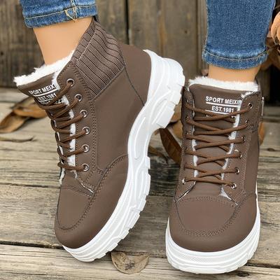 Оптовая продажа женской обуви больших размеров из хлопка с подкладкой для внешней торговли - Новый осенне-зимний стиль, женские хлопковые ботинки с подкладкой