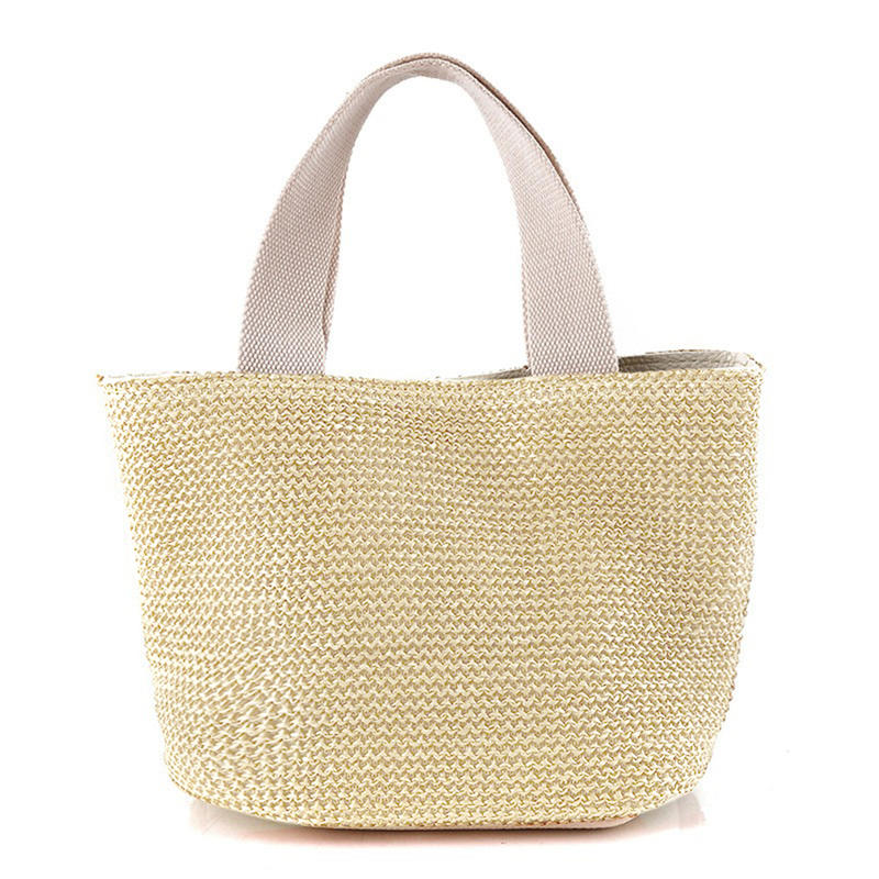 Casual Rattan Women's Handbag Summer Beach Straw Bag Woven Handbag Large Capacity Ladies Travel Bag