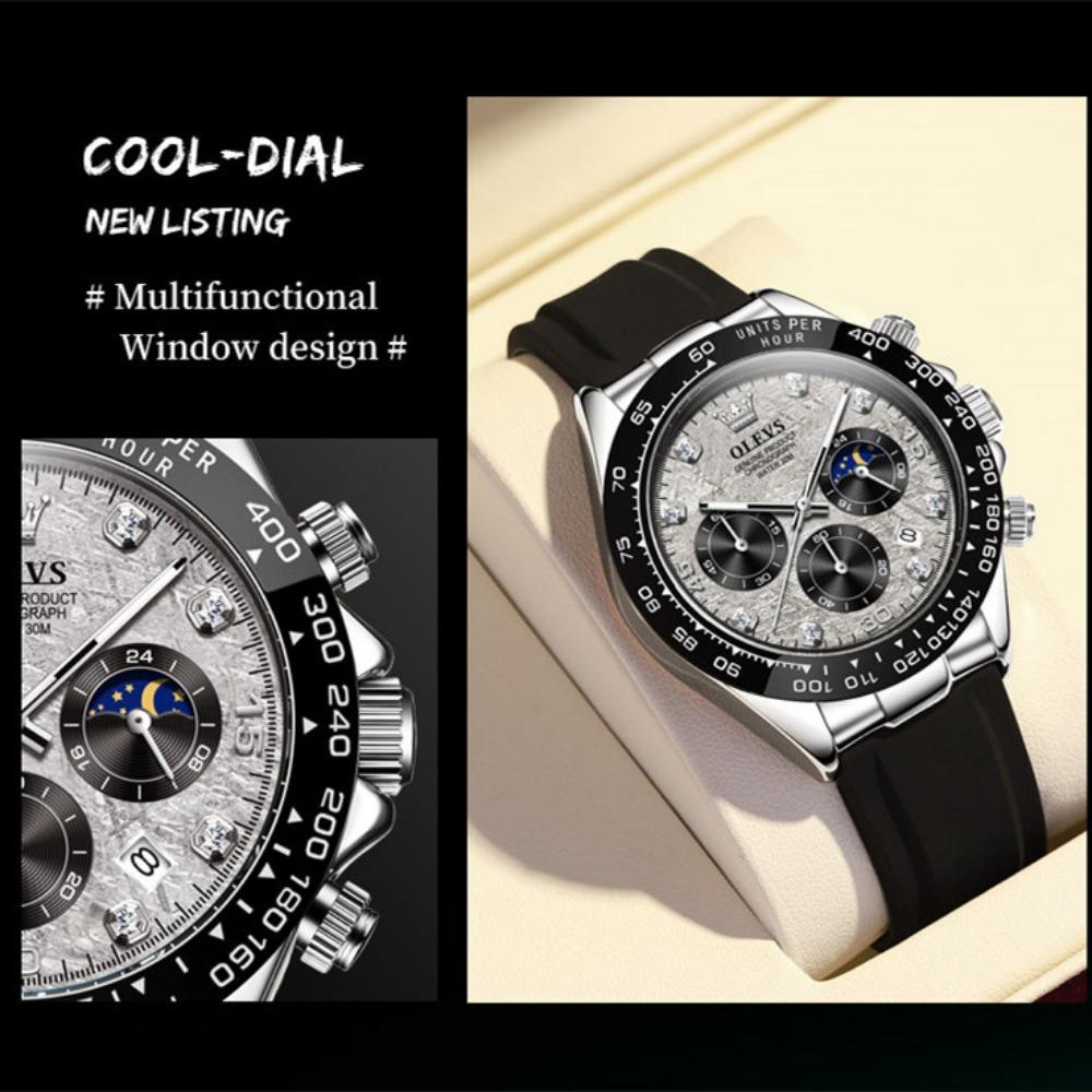 OLEVS Новые лучшие мужские часы Силиконовые многофункциональные кварцевые мужские часы Высококачественные часы