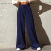 Women's Fashion Solid Colour Drawstring High Waist Wide Leg Pants Casual Sweatpants