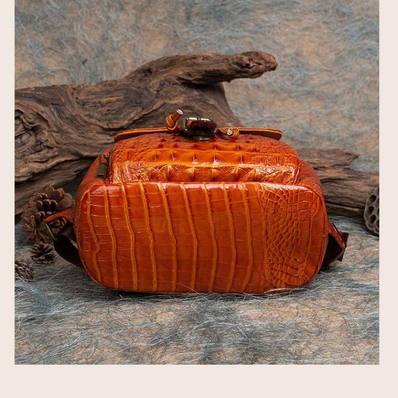 Johnature Винтажный женский рюкзак из натуральной кожи с тиснением под крокодила, многоцелевые дорожные сумки из воловьей кожи для отдыха