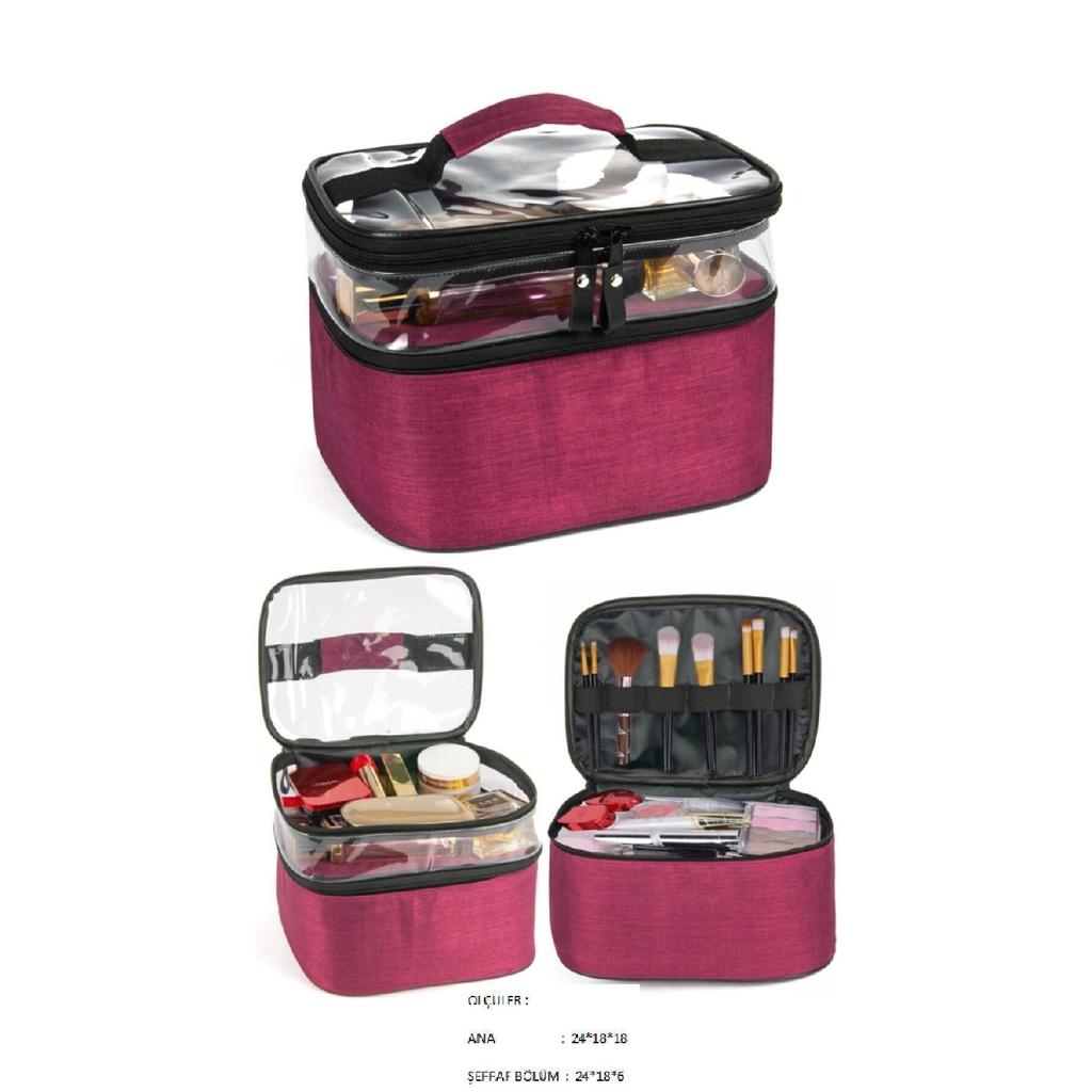 Женская косметичка с двумя большими отделениями, складной органайзер для путешествий, косметичка с вешалкой