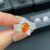 Hui Zhi Yi 2024 Sterling Silver Pear-Shaped 2-Carat Fanta Orange Micro-Pave Diamond Ring Band
