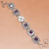 Amethyst Quartz Gemstone Ethnic Style Jewelry Bracelet 7-8''