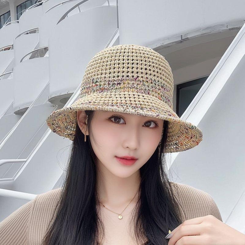 Летняя женская дышащая шляпа рыбака, шляпа от солнца для отпуска, плетеная пляжная шляпа от солнца, шляпа от солнца из травы