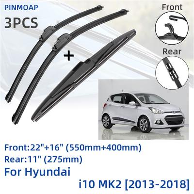 Для Hyundai i10 MK2 2013-2018 передние и задние щетки стеклоочистителя резак аксессуары J Hook 2013 2014 2015 2016 2017 2018