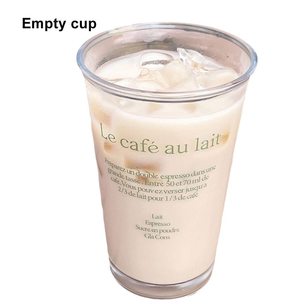 Korean Glasses Cold Cup Premium Glass Cups With Lids And Straws For On Go Sipping Creative Letters