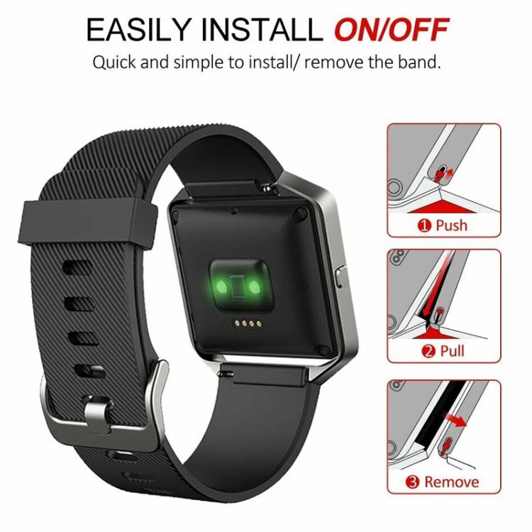 For Fitbit Blaze xDfind Steel Buckle Diagonal Texture Solid Color Silicone Watch Band