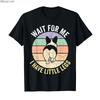 Wait for Me I Have Little Legs Funny Corgi Retro Sunset T-shirt for Men Women 100% Cotton T Shirts Short Sleeve