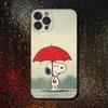 Мультяшный чехол для телефона с рисунком Снупи для iPhone 16,15,14,13,12,11 Plus,Pro Max,XS,X,XR,SE,Mini,8,7, Мягкий силиконовый черный чехол