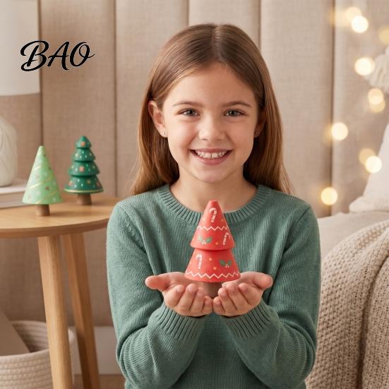 Art Craft Supplies DIY Unfinished Wooden Christmas Tree Kit, Blank Wood Figurines for Kids Painting, Hand?Painted Tabletop Decorations Home Holiday