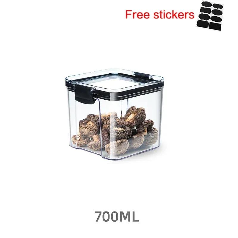 460 мл и 700 мл штабелируемый прозрачный кухонный органайзер, герметичная банка для лапши, коробка для хранения банок для сухих продуктов, бытовые влагостойкие коробки