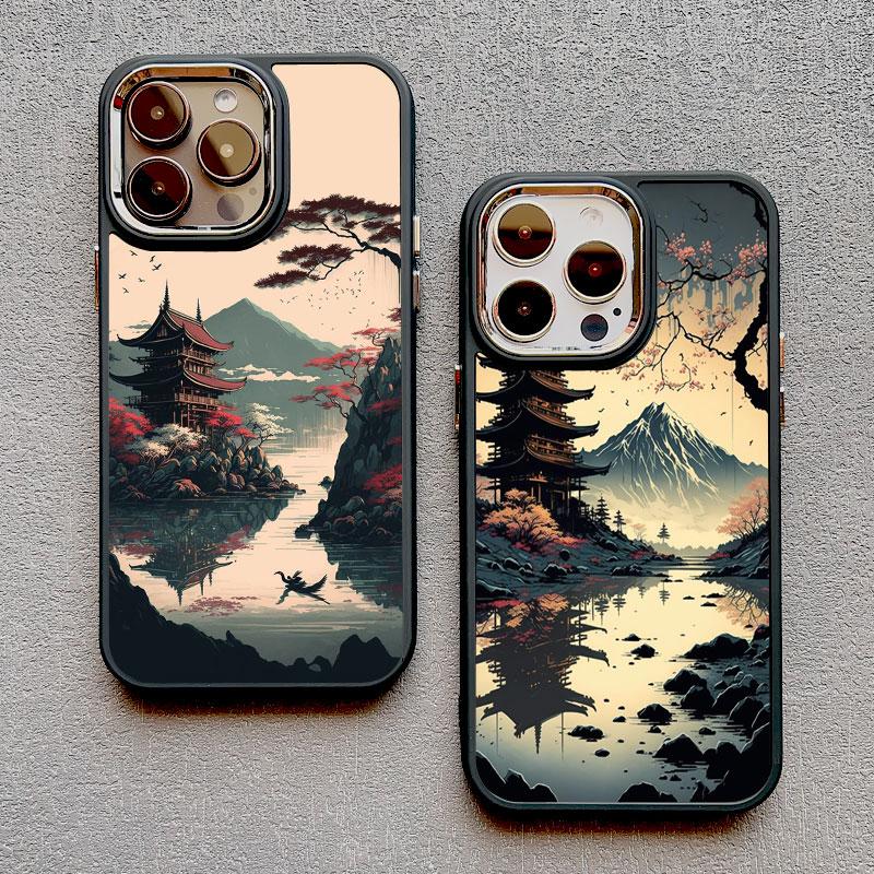 Японский Эстетичный Чехол для Телефона с Пейзажем Горы Фудзи Для iPhone 13 12 11 Pro Max 14 7 8 Plus XR XS X 15 16 Pro Max Силиконовый Чехол