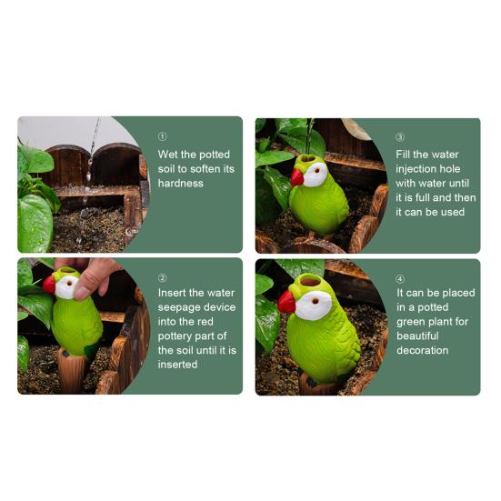 4Pcs Parrot Watering Spikes Self-Watering Planters Continuous Moisture Release System Watering Device Low-maintenance Plant Care