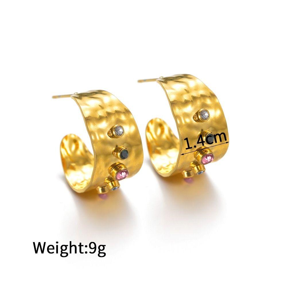 Zircon Colorful Ring Stainless Steel High-grade Zircon Ring New Vintage Accessories