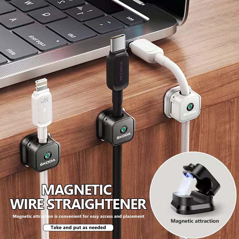 cqmes7 For Skoda Multifunction Portable Magnetic Cable Clip Adjustable Cord Cable Organizer Holder Kodiaq Fabia Kamiq Karoq Octavia 2 3